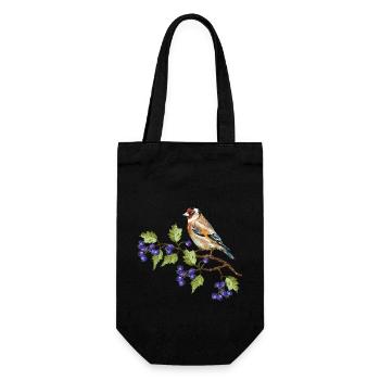 Bunter Vogel - Geschenkbeutel für Flaschen - Schwarz - Vorne