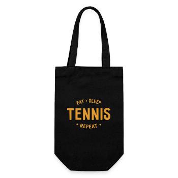 Eat Sleep Tennis Repeat - Geschenkbeutel für Flaschen - Schwarz - Vorne