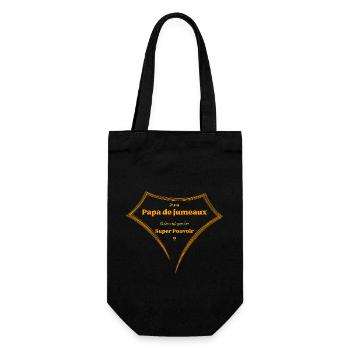 Super Pouvoir Papa de jumeaux - Sac à bouteille - noir - Devant