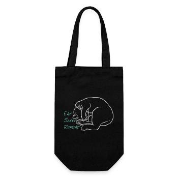 Manger dormir répéter - Sac à bouteille - noir - Devant