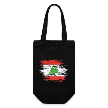 Lebanon flag used - Gift Bag for Bottles - black - Front