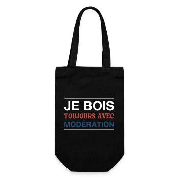 Ich trinke immer in Maßen - Geschenkbeutel für Flaschen - Schwarz - Vorne