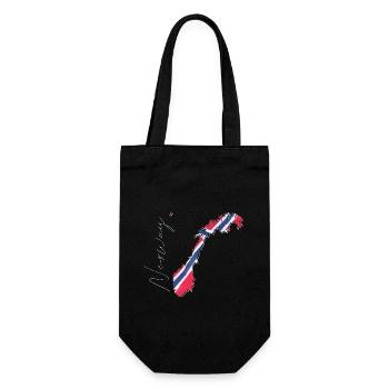 Norway Flag in Norway Map EN - Gift Bag for Bottles - black - Front