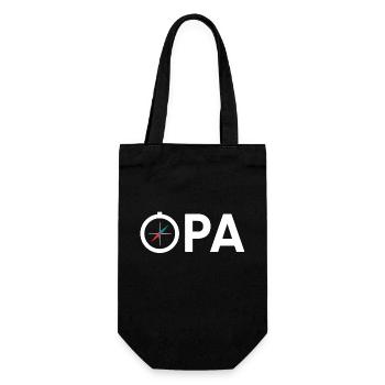 Opa Großvater Kompass Expedition Geschenkidee - Geschenkbeutel für Flaschen - Schwarz - Vorne