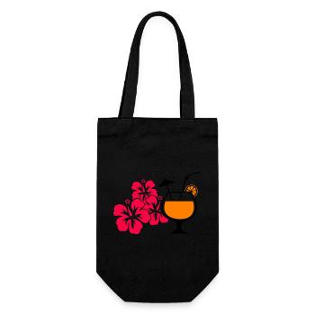 Boisson cocktail à l’hibiscus d’Hawaï - Sac à bouteille - noir - Devant