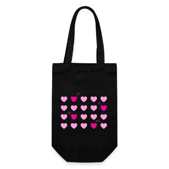 coeur cœur rouge rose musique - Sac à bouteille - noir - Devant