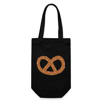 Brezel - Geschenkbeutel für Flaschen - Schwarz - Vorne