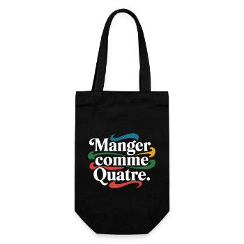 Manger comme quatre - Sac à bouteille - noir - Devant