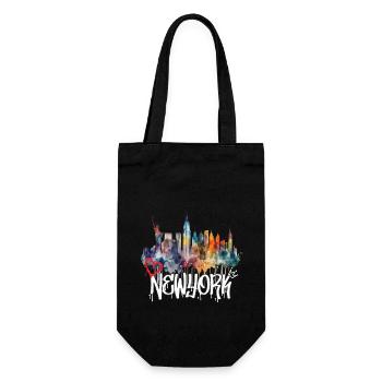 New York Skyline Graffiti Lettering - Gift Bag for Bottles - black - Front