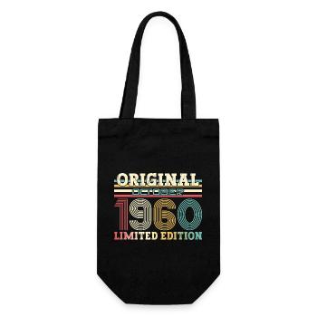 65. Geburtstag Legende Oktober 1960 Jahrgang 60 - Geschenkbeutel für Flaschen - Schwarz - Vorne