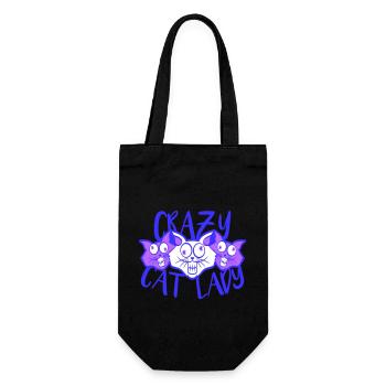 Chat fou Dame Texte Folle Femme Chats Amour - Sac à bouteille - noir - Devant