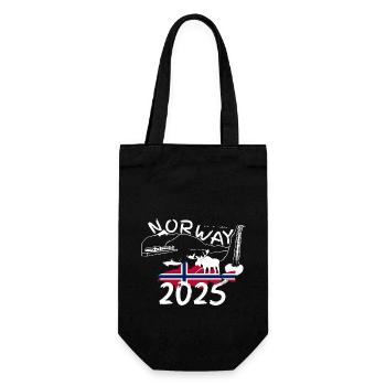 Norway 2025 Cod with mountains and moose fishing - Gift Bag for Bottles - black - Front