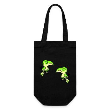 papagei 2 - Geschenkbeutel für Flaschen - Schwarz - Vorne