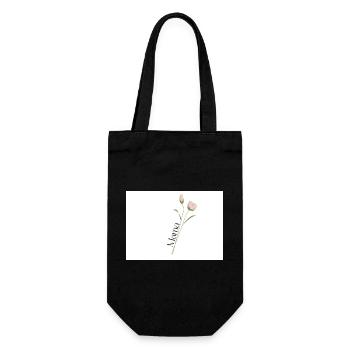 Mama text in elegant font on Flower Stem - Gift Bag for Bottles - black - Front