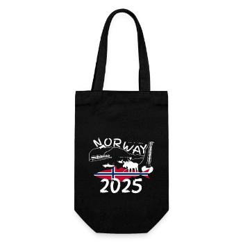 Norway 2025 Pollock with Mountains and Moose Fishing - Gift Bag for Bottles - black - Front