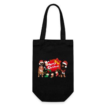 Merry Christmas Dogs - Gift Bag for Bottles - black - Front