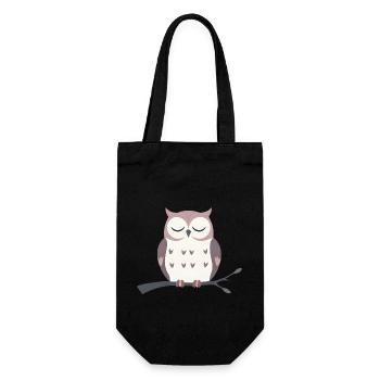 Sleepy Owl - Gift Bag for Bottles - black - Front