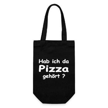 Pizza - Geschenkbeutel für Flaschen - Schwarz - Vorne
