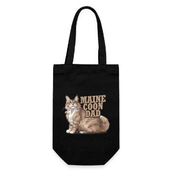 Maine Coon Dad Cat Kitten Father - Geschenkbeutel für Flaschen - Schwarz - Vorne