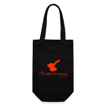 Christmas is coming - Geschenkbeutel für Flaschen - Schwarz - Vorne