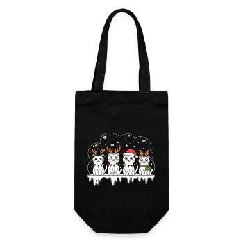 Four Cats Christmas Led Lights - Gift Bag for Bottles - black - Front