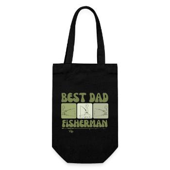 Meilleur papa pêcheur - Earthy Stickman Fishing - Sac à bouteille - noir - Devant