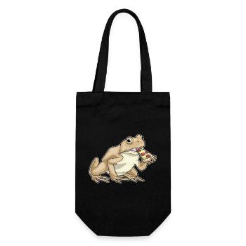 Frog Pizza - Gift Bag for Bottles - black - Front