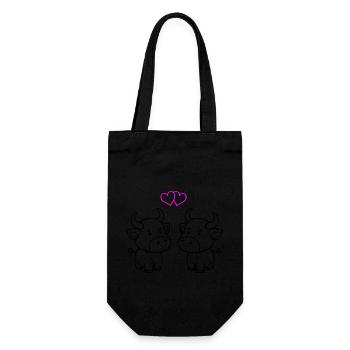 vache bébé amour - Sac à bouteille - noir - Devant