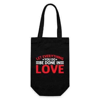 Let Everything You Do Be Done In Love 7 - Geschenkbeutel für Flaschen - Schwarz - Vorne