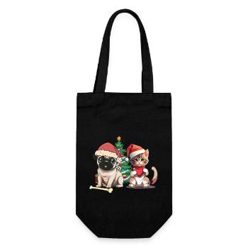 Animaux de compagnie Père Noël Père Noël Chien Chat - Sac à bouteille - noir - Devant