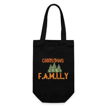 Christmas F.A.M.I.L.Y Graphic Tee - Gift Bag for Bottles - black - Front