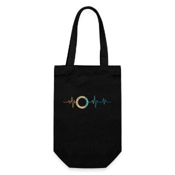 Retro Heartbeat Runic Alphabet - Gift Bag for Bottles - black - Front