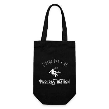 I can't I procrastination - Gift Bag for Bottles - black - Front