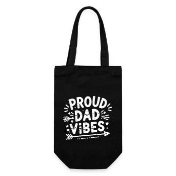 Stolze Papa-Vibes - Geschenkbeutel für Flaschen - Schwarz - Vorne