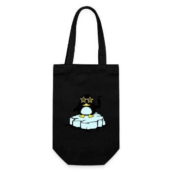 beach pinguin eisscholle - Geschenkbeutel für Flaschen - Schwarz - Vorne