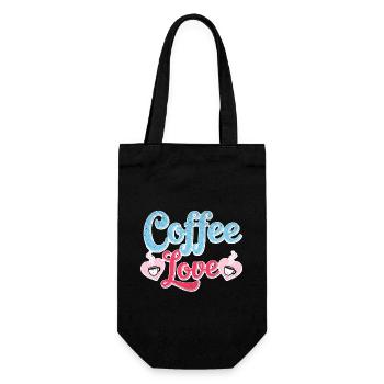 Kaffee-Liebe - Geschenkbeutel für Flaschen - Schwarz - Vorne