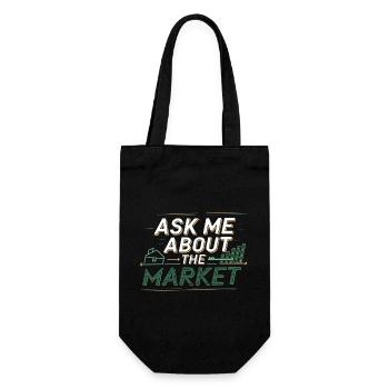 Ask Me About The Market 4 - Geschenkbeutel für Flaschen - Schwarz - Vorne