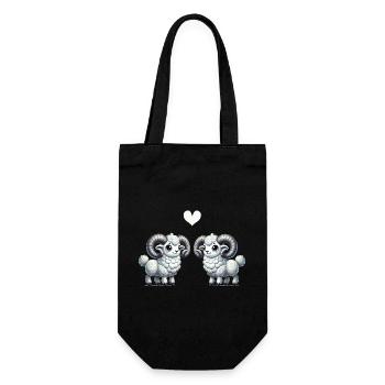 Aries Cartoon Love - Gift Bag for Bottles - black - Front