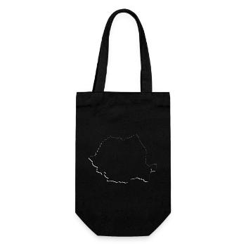 Map of Romania as an outline - Gift Bag for Bottles - black - Front