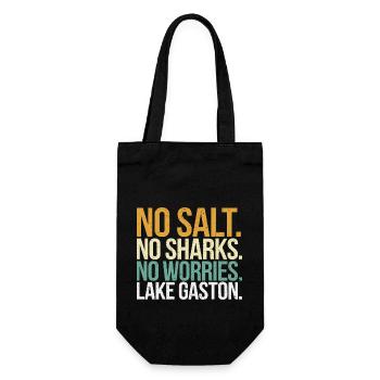 Seeidylle am Lake Gaston - Geschenkbeutel für Flaschen - Schwarz - Vorne