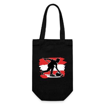 Curling avec drapeau autrichien - Sac à bouteille - noir - Devant