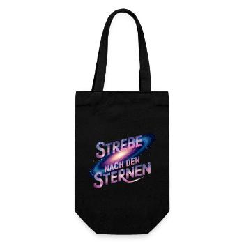 Strebe nach den Sternen – Kosmisches Design - Geschenkbeutel für Flaschen - Schwarz - Vorne