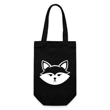 Grimmiger niedlicher Fuchs - Geschenkbeutel für Flaschen - Schwarz - Vorne