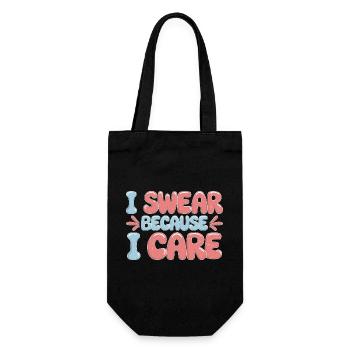I Swear Because I Care 5 - Geschenkbeutel für Flaschen - Schwarz - Vorne