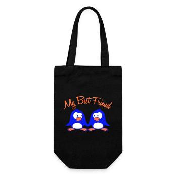 Mon meilleur ami pingouin texte couple deux amis équipe - Sac à bouteille - noir - Devant