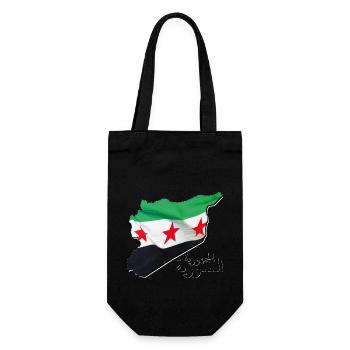Drapeau de la Syrie sur la carte de la Syrie SY - Sac à bouteille - noir - Devant