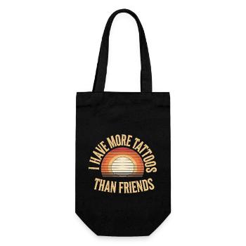 I Have More Tattoos Than Friends 33 - Geschenkbeutel für Flaschen - Schwarz - Vorne