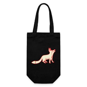 Fuchs - Geschenkbeutel für Flaschen - Schwarz - Vorne