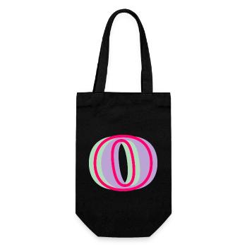 Multicolored letter o - Gift Bag for Bottles - black - Front
