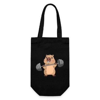 Deadlift Capybara Funny Fitness Capy Lover - Gift Bag for Bottles - black - Front